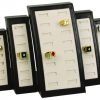 40 Slot Ring Display Brown Leather Trim