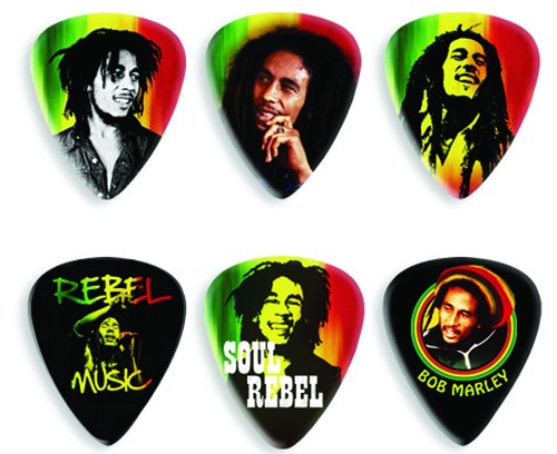 Marley Rasta Colored 6 Hvy Picks in Tin
