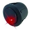 Round Rocker Switch Red Illuminated