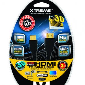 Mini HDMI to High Speed HDMI 3 ft Cable