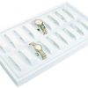 18 Watch Display Tray White Leatherette