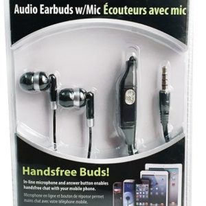 Audio Earbuds with Microphone Black