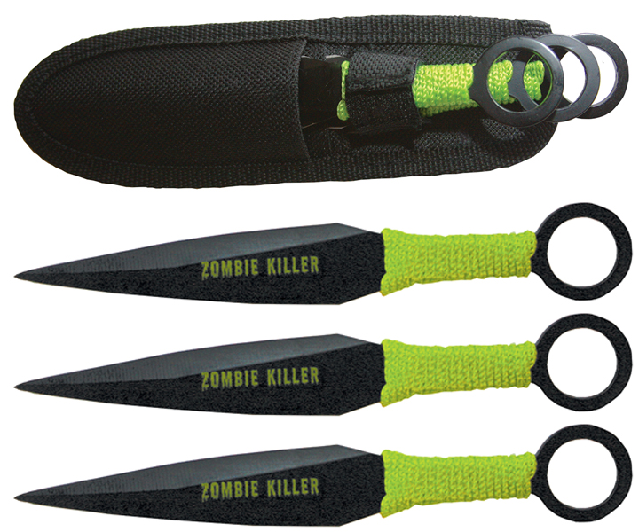 3pc 6.5in Zombie Throw Knife