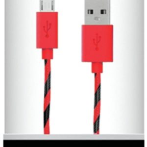 6ft Braided Mesh Micro USB Cable Red/Blk