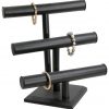 Leatherette 3-Tier T Bar Black