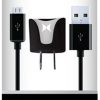 3ft Black Micro USB cable w Home Charger