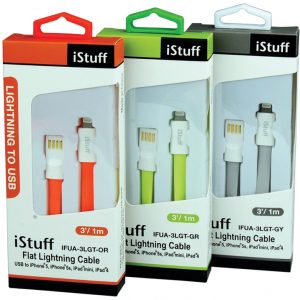 iStuff Lightning to USB Orange Flat Cabl