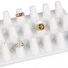 Ring Display 18 Finger Whte Faux Leather