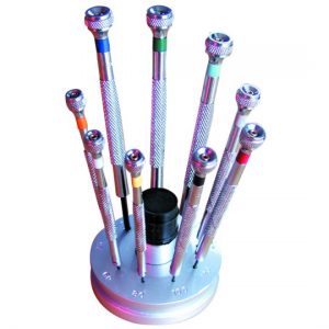 Jeweler Screwdriver Set Of 9 With Stand
