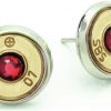 Bullet Stud Earrings.308 Ruby 1Pair