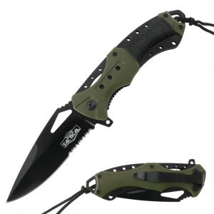 8.5in Army Grn Spring Assist 3.5in Blade