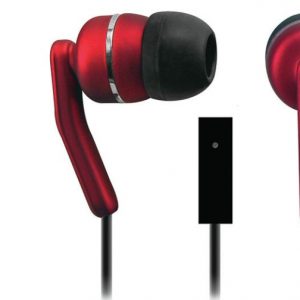 Sentry Neon Stereo Earbuds Red W/Mic