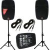 Mr DJ Dual 10 PA Cab MIxer Media Combo