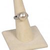 Finger ring stand; square base - beige