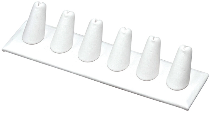 6-FingerRingStandRectangleBaseWhtLeather