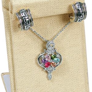 Large Earring Display - beige linen