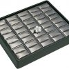 Stackable 20Ring Tray - steel grey w/ bk