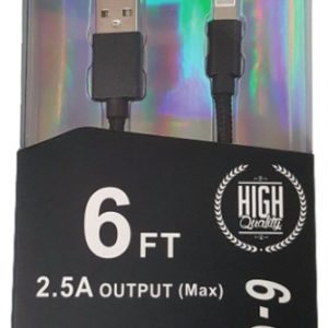 Kapas 6 ft 8 Pin Charge -Sync Cable Blac