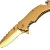 Titanium Spring AssistedRescueKnife8Gold