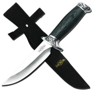 Blue Wood Handle 10in Hunting Knife