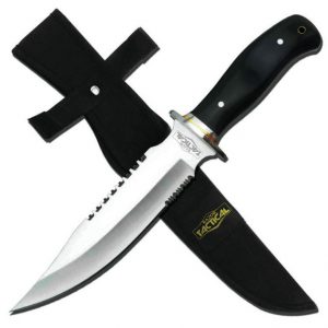 Black Wood Handle Full Tang 12in Hunting