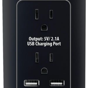 2 Outlet Surge Wall Tap w/ Dual Port USB