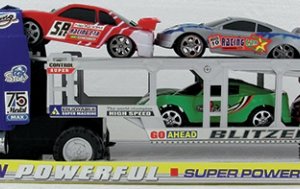 Toy Friction Car Hauler with 5 Cars
