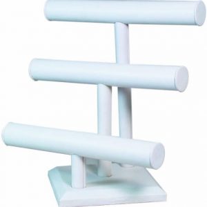 Leatherette 3-Tier T Bar White