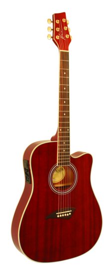 Kona Drd Ca Thin Body Acou/Ele Trns Red
