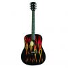 Ms Drd Acou Sp Top Guit Blk W Flames