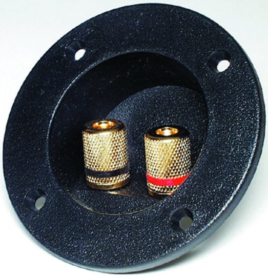 Round Mnt  Gold-Plated Spkr Binding Post