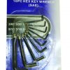 Hex Key Wrench 10 Pc Sae 5/64in-3/8inch