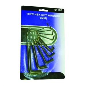 Hex Key Wrench 10 Pc Metric 1.5mm-10mm