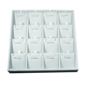 Pend Dis Tray Wht Leatherette