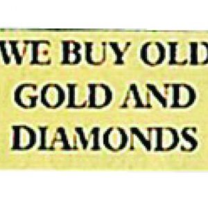 Gold Sign WE BUY GOLD AND DIAMONDS 3.5x2