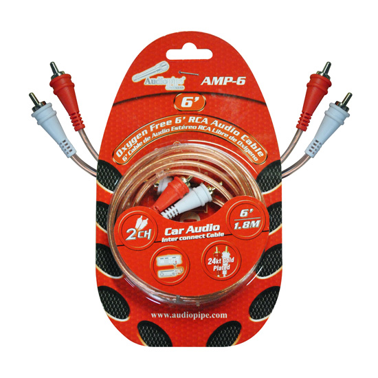 RCA CABLE 6' AUDIOPIPE OFC CLEAR INSTALLER SERIES AMP6