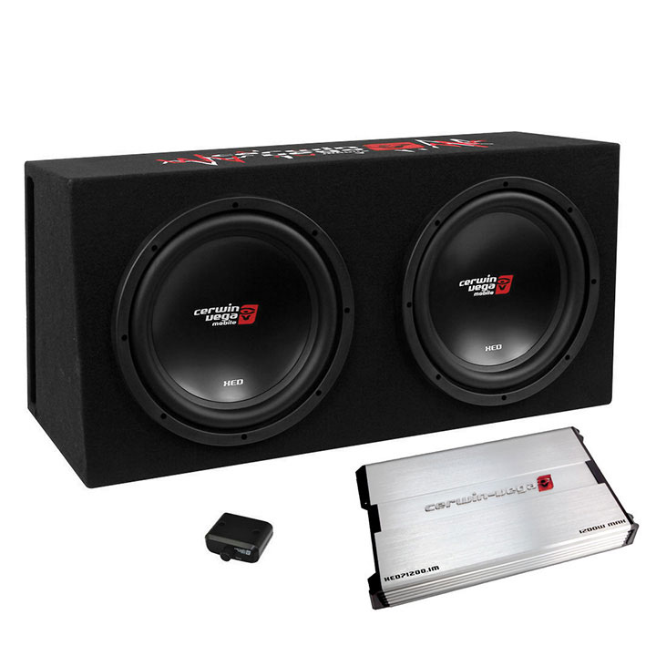 Cerwin Vega XED 3000W MAX Basskit Dual 12" loaded vented 3/4" MDF w/1000W MAX amp BKX7212V