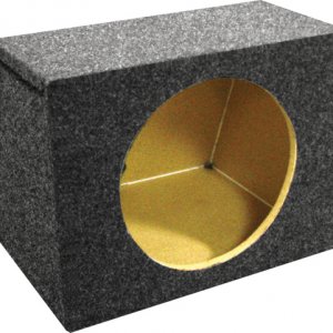 EMPTY WOOFER BOX SINGLE 12" QPOWER; HATCHBACK; *MDF FRONT* QAHS12EM