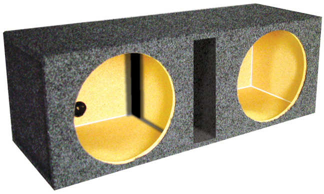 *BASS10* EMPTY WOOFER BOX QPOWER; (2)10"; SLOT PORTED QBASS10