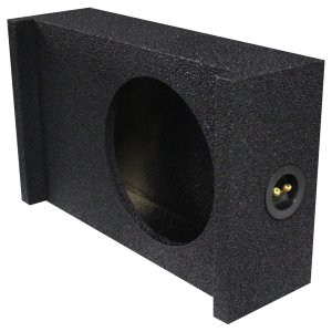 Alternative view of Qpower Single 10" Universal Downfire or Behind the Seat Emplty Enclosure QBSHALLOW10DF