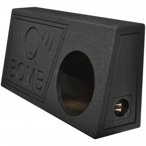 Qpower Single 10" Truck Ported SPL Empty Woofer Box with Bed Liner Spray QBTRUCK110V