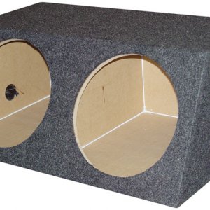 EMPTY WOOFER BOX (2)15" QPOWER ANGLED STYLE QSMBASS15