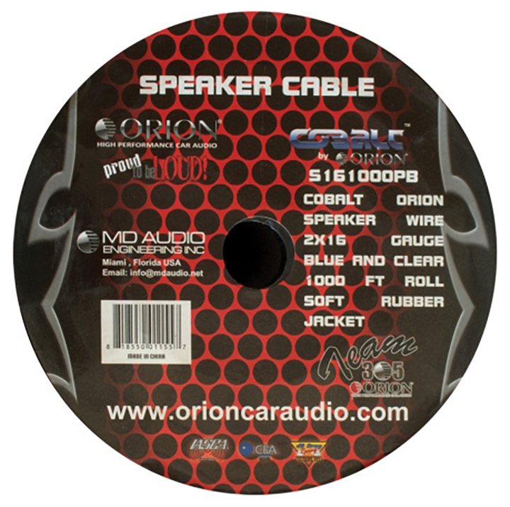 Cobalt Orion Speaker Wire 16 Gauge Blue/Clear 1000ft S161000PB - Image 2