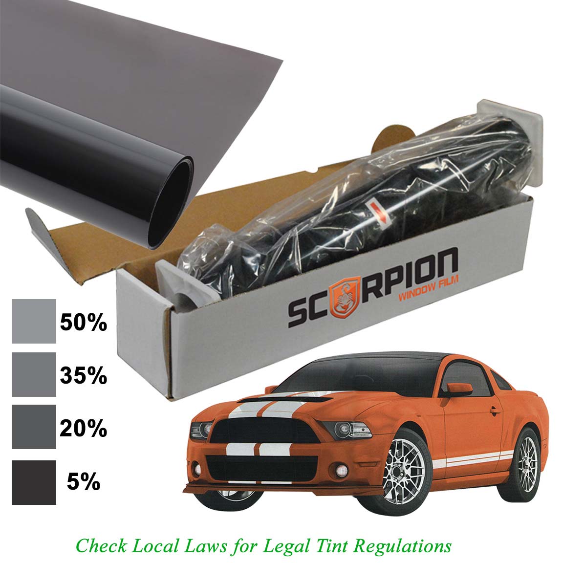 Scorpion Window Tint Sahara Series 1 ply 5% 24"x 100' roll Extruded Dye 4 Year Warranty SS5B24